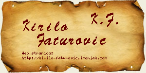 Kirilo Faturović vizit kartica